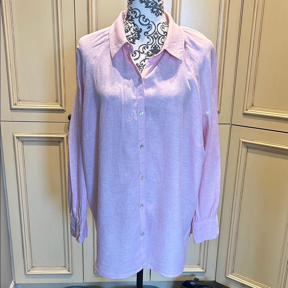 Laura Ashley Pink Women's Button-Up Shirt